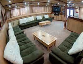 There is more lounge space on the upper deck, in front of the salon and in front of the captain s bridge