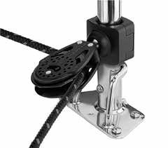 Mount Lead Blocks Furling line can be led down either side of boat. If boat is in slip, consider mounting opposite dock. Remove four screws on stanchion blocks.