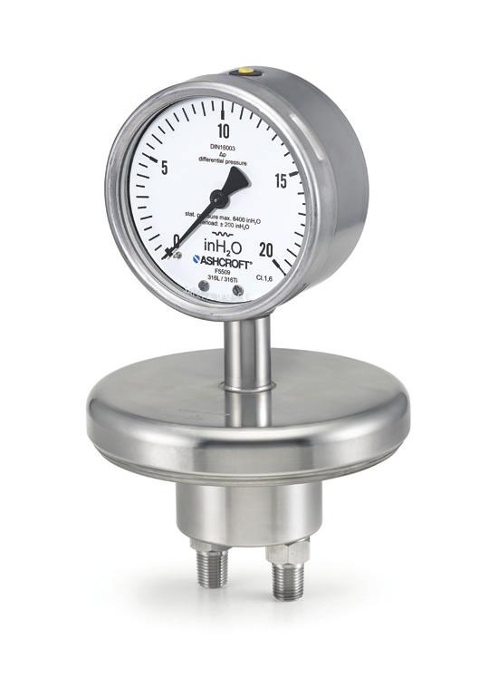 Differential pressure gauge, model F5509/F6509 for industrial applications in the following configuration: F5509/F6509 differential pressure gauge without switching contact F5509/F6509 differential