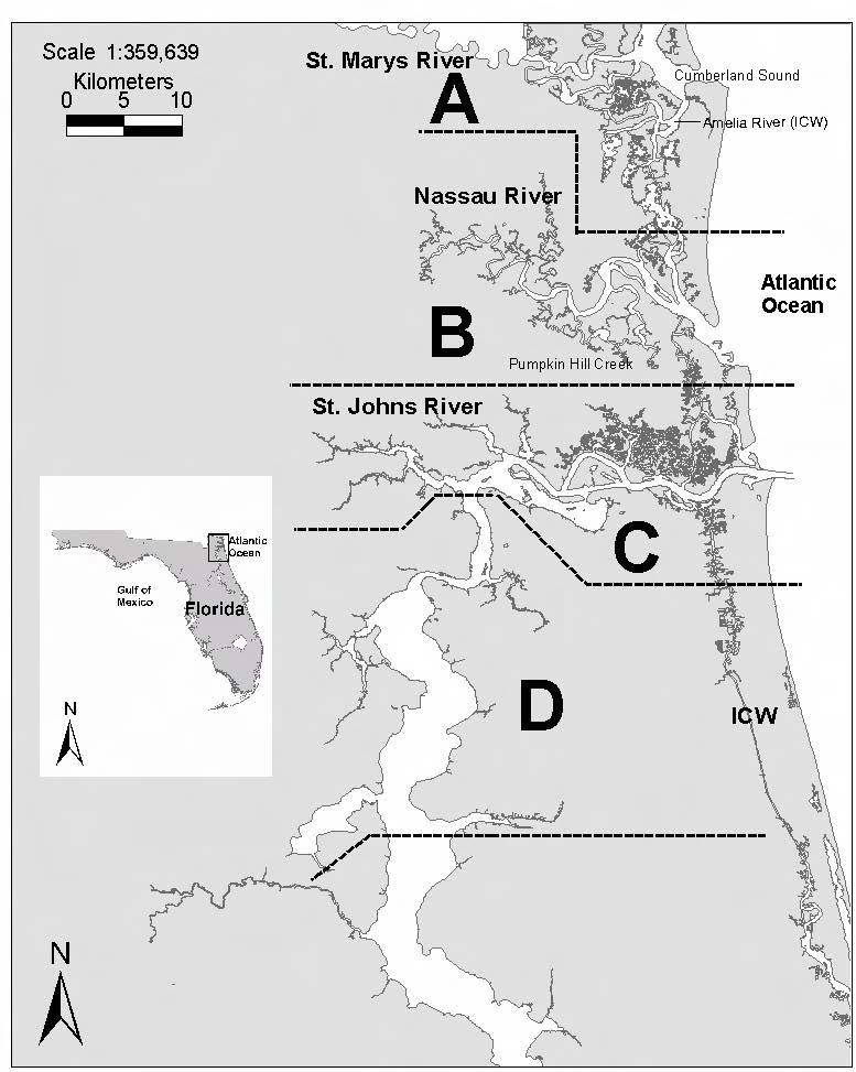 LOWER ST. JOHNS RIVER REPORT APPENDICES Fisheries Appendix 3.1.1 Map of areas of St.