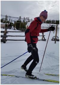 In skating, progressively edging the ski as the leg is being extended will create a strong push-off