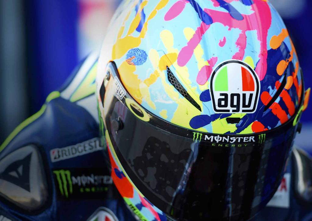 Hands-on Helmet Design Every year Valentino Rossi sports a special helmet design for his home GP in Misano.