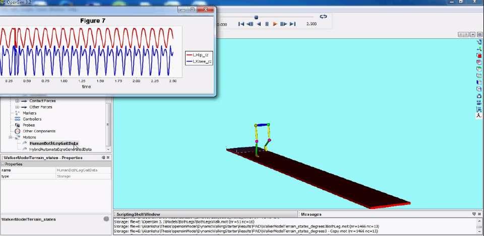Figure 5-3: OpenSim Simulation result of dynamic walker models for human Both
