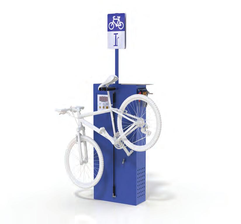 Product Repair Stations BBRS07 Automated Pump & Repair Station For busy cycling areas. Cyclist sets tyre pressure and attaches the valve. Tyre will then automatically inflate to the set pressure.
