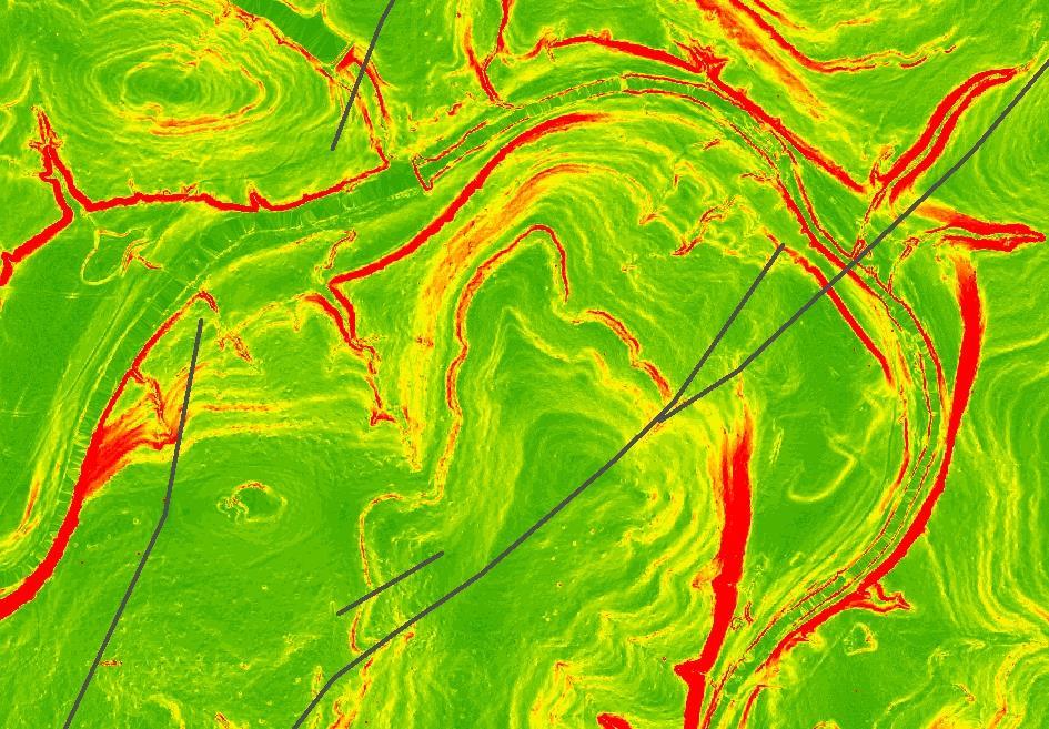 Application: Airborne LIDAR slope mapping Mapping of geologic