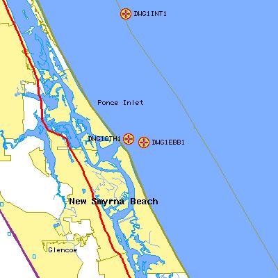 18 Figure 4.3: Map of U.S. Army Corps of Engineers wave gages deployed at Ponce Inlet, FL (from USACE 1995). Table 4.1: Example of USACE WES directional wave data.