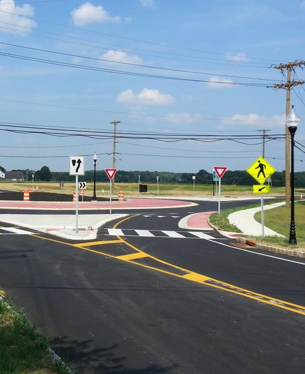 Achieving Multimodal Networks: Case Study: Truck Aprons, Burlington County, NJ Two-way stop control replaced with modern roundabout