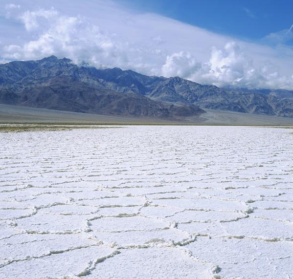 Brightness and wetness contrasts between salt flat and