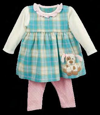 more MOLLIE THE PUPPY Mollie the Puppy Dress & Leggings, soft flannel plaid. Comes with padded hanger. 0-6 months 522-G10M6 - Minimum 3, $15.80 6-12 months 522-G10M12 - Minimum 3, $15.
