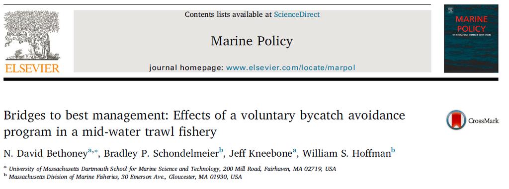 Responsible Fishing Agreement Evidence of behavior changes Bycatch Reduction Bycatch before vs.