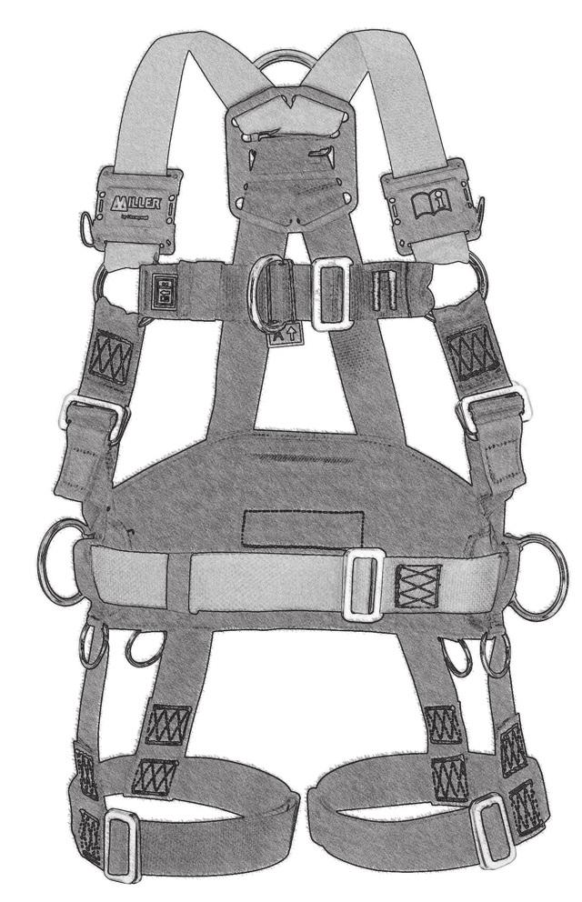 C7. Connecting the fall arrester to the full body harness: 1. Pull-down the knurled bushing (4.1) of the karabiner. 2. Then turn the knurled bushing and press it inwards. 3.