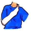 Elevated Sling Support the casualty s arm with the elbow beside the body and the hand extended towards the uninjured shoulder.