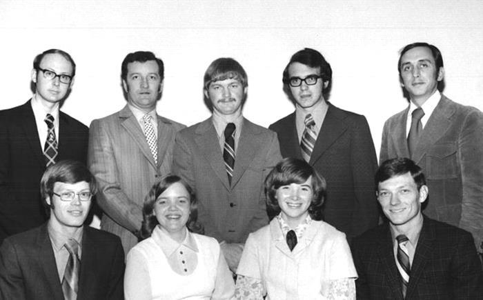 Meiske (Coach) Front: Bradley Rugg, Debra Nelson, Robert Sheehan, Lowell Tangen 1973 Meat Animal Evaluation Team