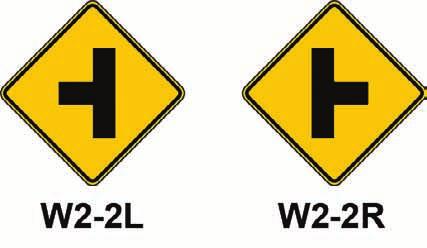 Traffic Sign Handbook for Local Roads Figure 6: Right and left designation of side road (W2-2) sign Upgrading signs Whenever there is a change in the MUTCD, there are usually requirements for