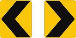 2 - Turns and Curves LOCATION. When used at curves, these signs shall be placed on the outside of the curve in line with and facing traffic. If possible, they should be visible for at least 500 ft.