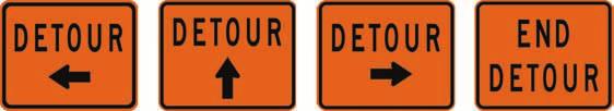 Traffic Sign Handbook for Local Roads M4-9L, M4-9, M4-9R, M4-8a The M4-9 and M4-8a signs are used in a manner similar to the M4-10 Detour signs.