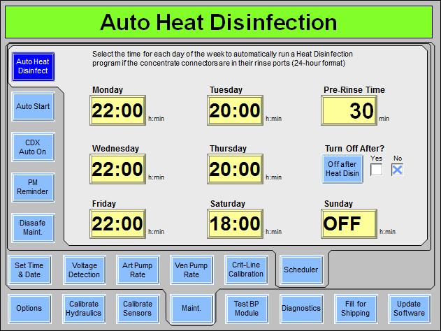 Appendix E Auto Heat Disinfect (functional software version 2.