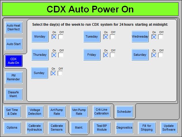 Appendix E CDX Auto On (functional software version 2.70 or later) Figure 122 Scheduler CDX Auto Power On Screen (functional software version 2.