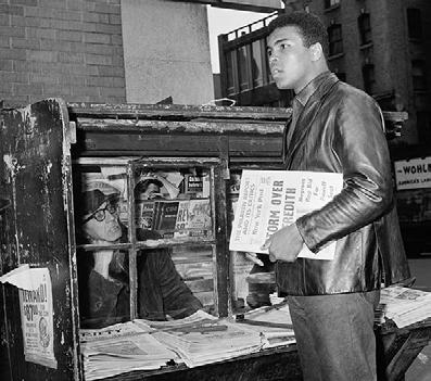 Muhammad Ali at a newsstand in New York City, 1967 Ali was especially interested in the civil rights