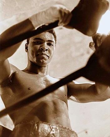Muhammad Ali working out at Madison Square Garden, 1967 Ali as he prepared for his fight with Zora Folley. This photograph reveals a growing bond between the boxer and the photographer.
