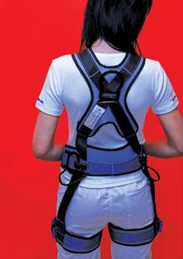 Restraint Adjustable shoulder   buckles (Waist, legs) Sternal & Dorsal fall arrest d ring Integrated Crall
