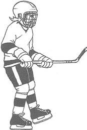 Body is twisted. e. Upper body leans too far forward. f. Head is looking down at the ice. g. Not having two hands on the stick. h. Stick not close to the ice.