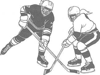 STICK PRESS 1. The stick is placed over the shaft, below the opponent's bottom stick hand. 2. Just as the opponent is to receive a pass, or move to redirect the puck, press down firmly.
