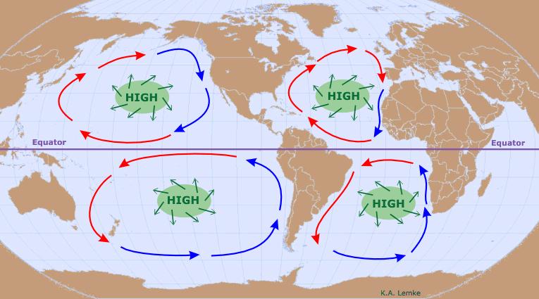 F. OCEANIC CIRCULATION PATTERNS East coasts: warm ocean currents West coasts: cold ocean currents G.