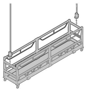 6.2.4 Elevating work platforms Figure 1 - Example of light duty suspended scaffold with two wire ropes to each winch Where mobile Elevating Work Platforms (EWP) are used, the manufacturer guidelines