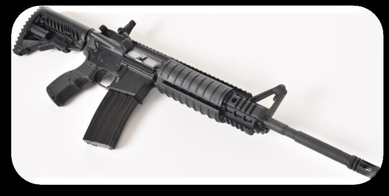 RIFLE (AR15 / M4 PLATFORM) DSAR15 The DSAR15 semi-auto / automatic rifle features A quad rail forend, retractable buttstock with Storage compartment, and a Rail Interface System Gas Tube & Rotating