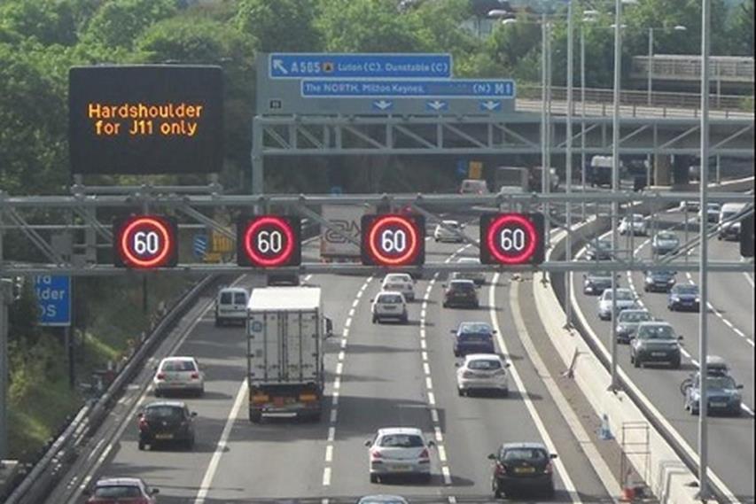 Figure 3-1: HSR motorway Figure 3-1 shows a view of an HSR motorway when the hard shoulder is being used as a running lane with VMSL of 60mph (maximum speed when the hard shoulder is open to traffic).