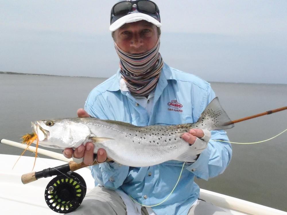 Fishing Report. Captain Baz Yelverton GRANT SLACK Has April been windy enough for you? My fly anglers have been relegated to fishing the inside flats for trout and redfish.