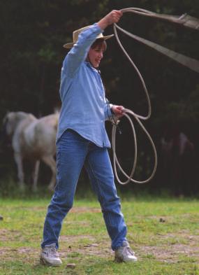 They may fix equipment or mend tack, such as a horse s saddle. They may fix fences and corrals near the ranch. Roping is a good skill to have on a ranch.