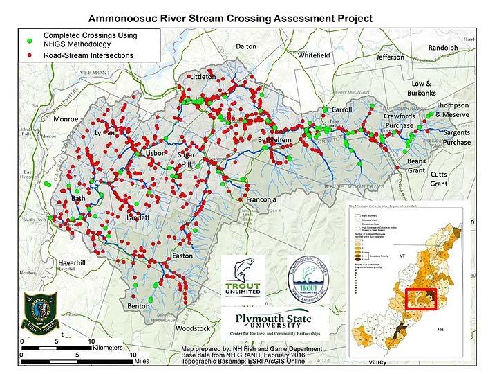 Example 3: Placing a local restoration effort within a range-wide brook trout context In this example, we evaluate several potential culvert removal projects in the Ammonoosuc River basin of NH and