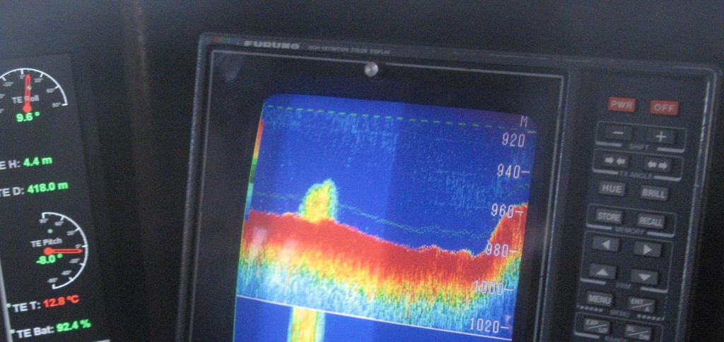 Photo by Larry Hutchings Echo-sounder image of a coral mound