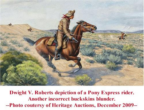 Courtesy Heritage Auctions, October, 2010 Even though his paintings showed the riders in incorrect attire, Remington paid proper homage to the Pony Express rider s history.
