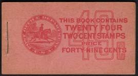 U.S. COMPLETE BOOKLETS From 1935 to date, add 30% for Very Fine condition. Prior to 1935, VF quality booklets are priced at a premium of 50-100%.