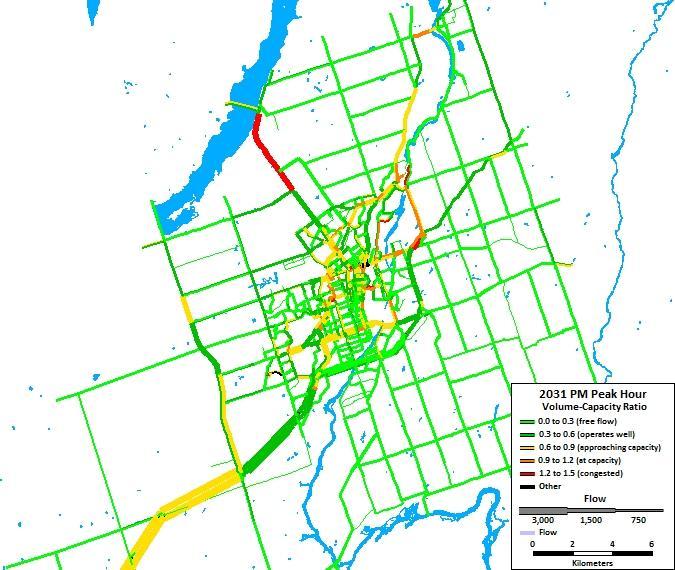 Future Deficiencies - Peterborough Area Incorporates Recommended Improvements from City TMP (approved Nov 2011) Some hot spots similar to previous TMP (Bridgenorth / East Side of City) Deficiencies