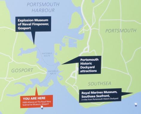 Along side the sub is a very modern building built to house the Royal navy s sub collection. Below map shows just where the Museum is located.