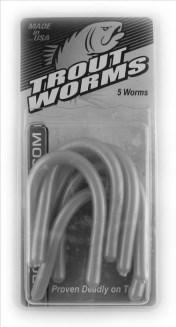 1/64-5 pc Gold 297658 1 Silver 297657 1 Soft Plastic Worms Crème Trout Worms - 2 1/4 in.