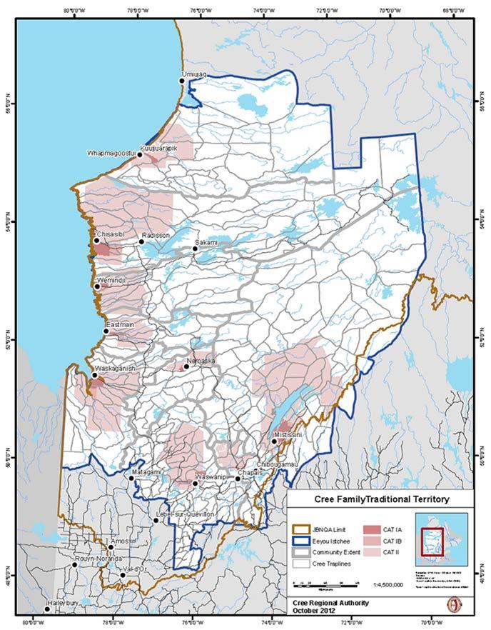 Eeyou Istchee JBNQA created a unique land regime governing Eeyou Istchee, with protection of Cree hunting rights and