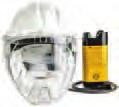 eight hours of battery life Intrinsically safe Lightweight and well-balanced High efficiency filter Hard hat approved