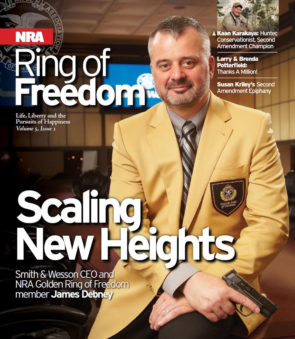 Smith & Wesson CEO James Debney on the cover of