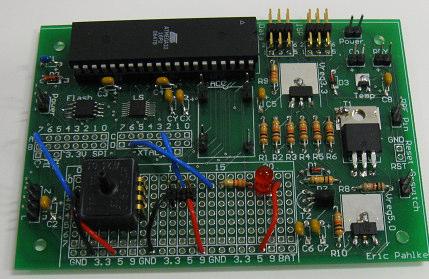 The system uses two main boards: the RockOn Workshop AVR board and the AirCore board. The AVR is a general board that has been used on previous RocketSat flights and is used in the RockOn Workshop.