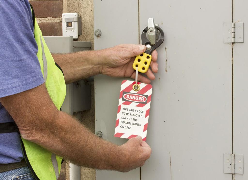 The Electrical Safety Guide The next step is having the employee install his or her own lock and personal lockout tags on each of the disconnecting means that have been opened.