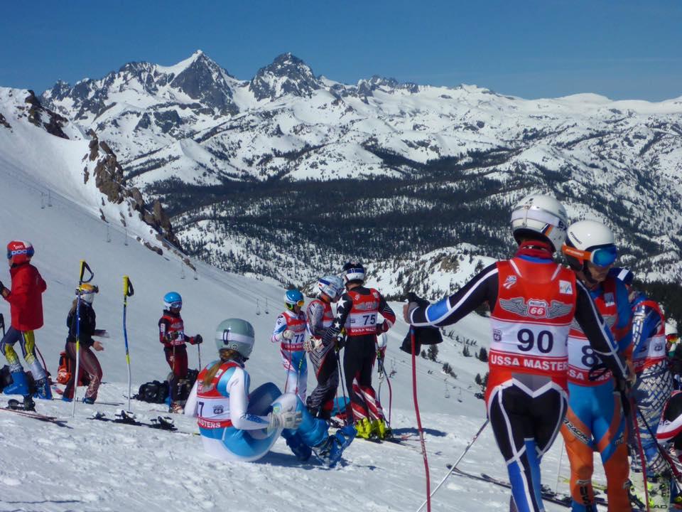 snow all over the mountain - classic California spring skiing and wonderful racing conditions! Racing opened with DH training on Mon-Tue and the championship race on Wednesday.