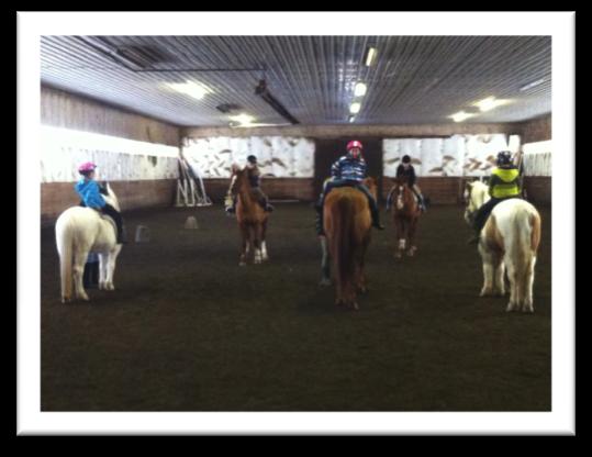 Everyone had a blast spending the afternoon in the barn and playing games on horseback with their friends. Kids were grinning ear to ear! Photo is of their "around the world" race.
