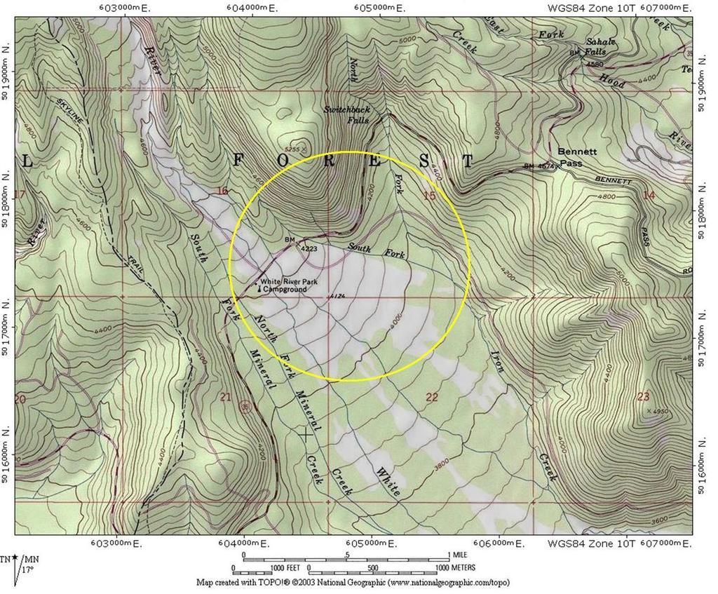Locality Topographic Map of South Fork of Iron Creek Site.