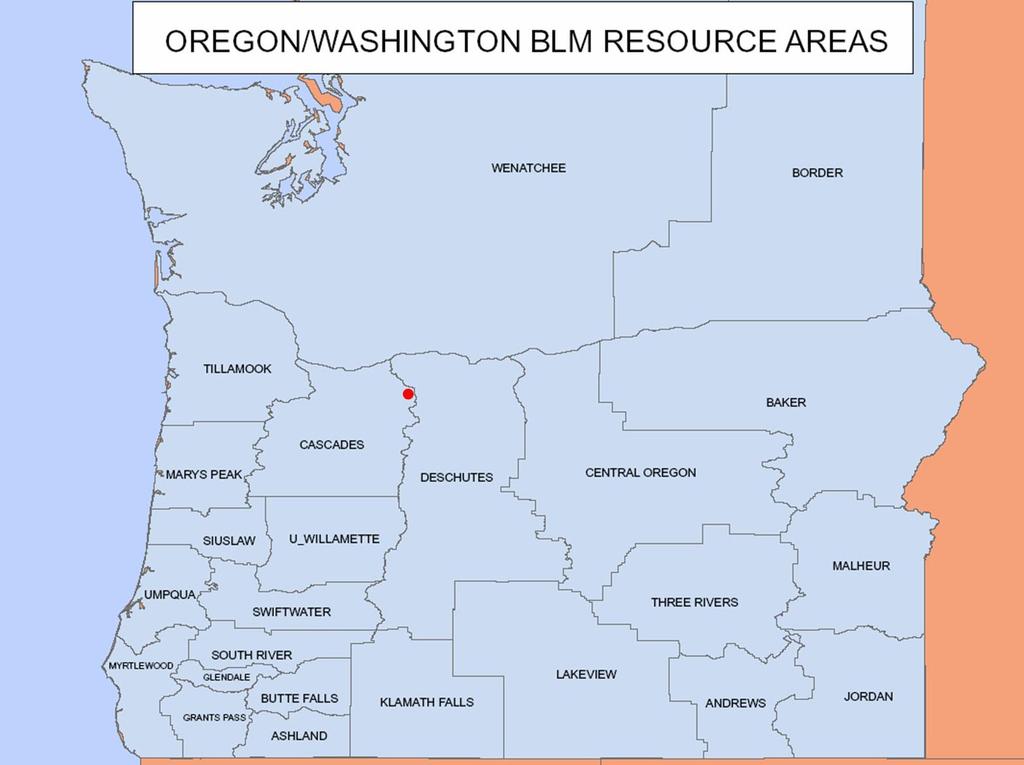 BLM Distribution Maps BLM Resource Areas in Oregon where