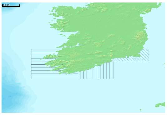Location of three closures for herring off southern Irish coast.